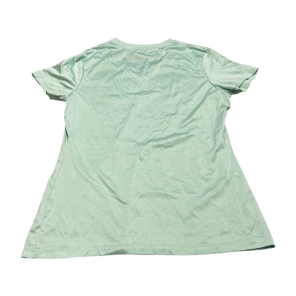 Fila Active T-Shirt Women Medium Mint Green Stretch V-Neck Short Sleeve Pullover - Picture 2 of 7